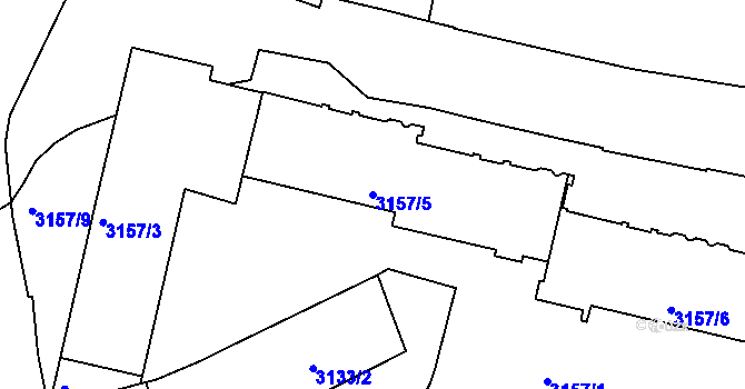 Parcela st. 3157/5 v KÚ Přerov, Katastrální mapa