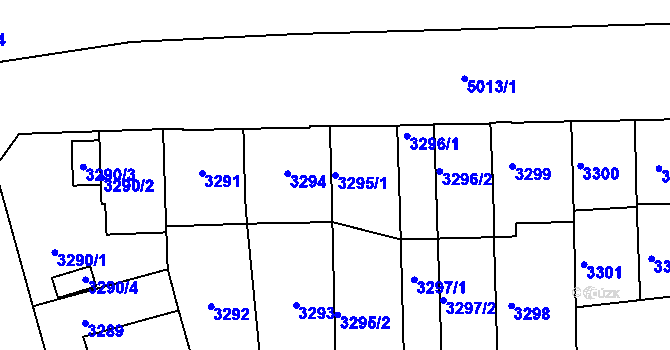 Parcela st. 3295/1 v KÚ Přerov, Katastrální mapa