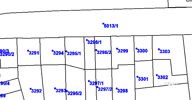 Parcela st. 3296/2 v KÚ Přerov, Katastrální mapa