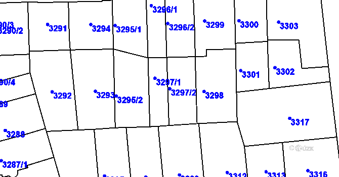 Parcela st. 3297/2 v KÚ Přerov, Katastrální mapa
