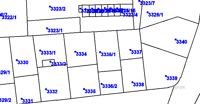 Parcela st. 3336/1 v KÚ Přerov, Katastrální mapa
