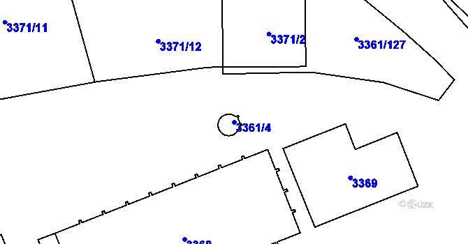 Parcela st. 3361/4 v KÚ Přerov, Katastrální mapa