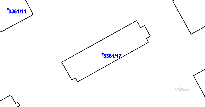 Parcela st. 3361/17 v KÚ Přerov, Katastrální mapa