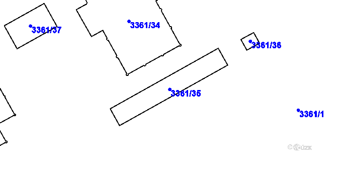 Parcela st. 3361/35 v KÚ Přerov, Katastrální mapa