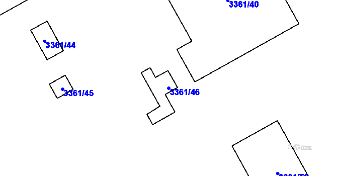 Parcela st. 3361/46 v KÚ Přerov, Katastrální mapa