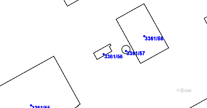 Parcela st. 3361/56 v KÚ Přerov, Katastrální mapa