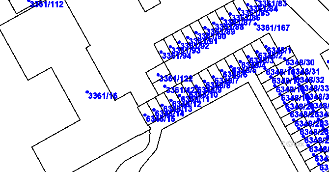 Parcela st. 3361/123 v KÚ Přerov, Katastrální mapa