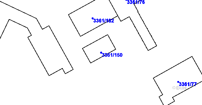 Parcela st. 3361/150 v KÚ Přerov, Katastrální mapa