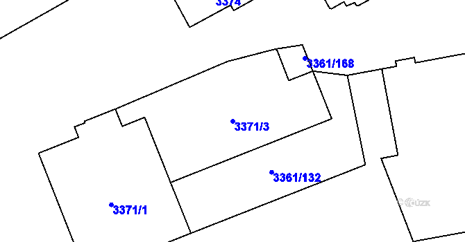 Parcela st. 3371/3 v KÚ Přerov, Katastrální mapa