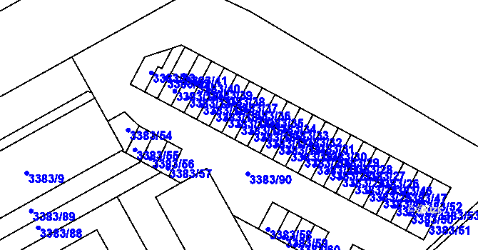 Parcela st. 3383/15 v KÚ Přerov, Katastrální mapa