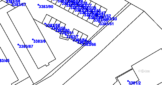 Parcela st. 3383/66 v KÚ Přerov, Katastrální mapa