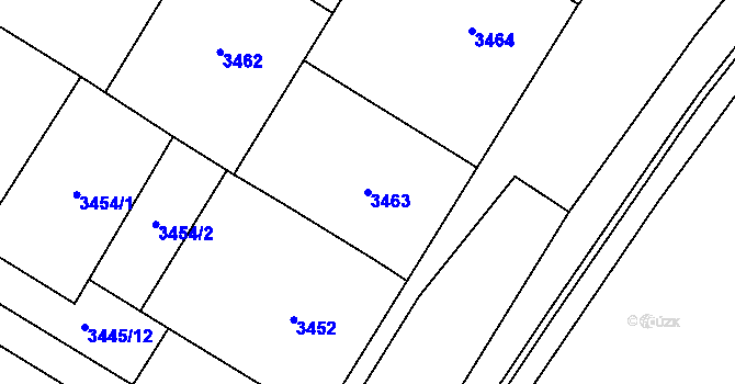 Parcela st. 3463 v KÚ Přerov, Katastrální mapa