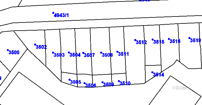 Parcela st. 3508 v KÚ Přerov, Katastrální mapa