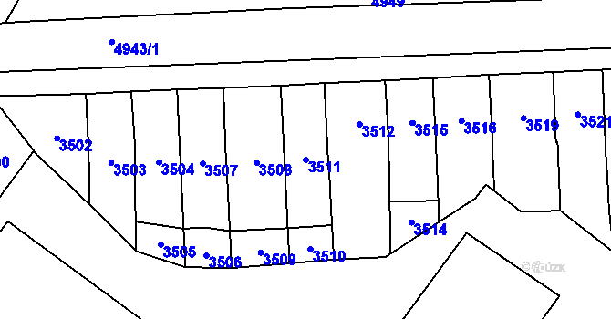 Parcela st. 3511 v KÚ Přerov, Katastrální mapa