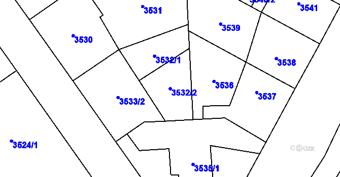 Parcela st. 3532/2 v KÚ Přerov, Katastrální mapa
