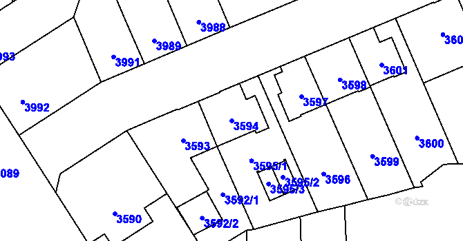 Parcela st. 3594 v KÚ Přerov, Katastrální mapa