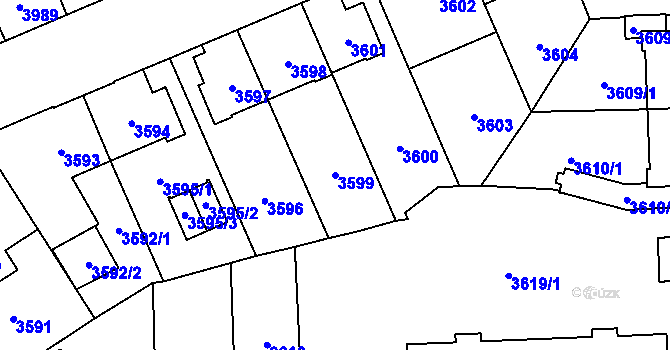 Parcela st. 3599 v KÚ Přerov, Katastrální mapa