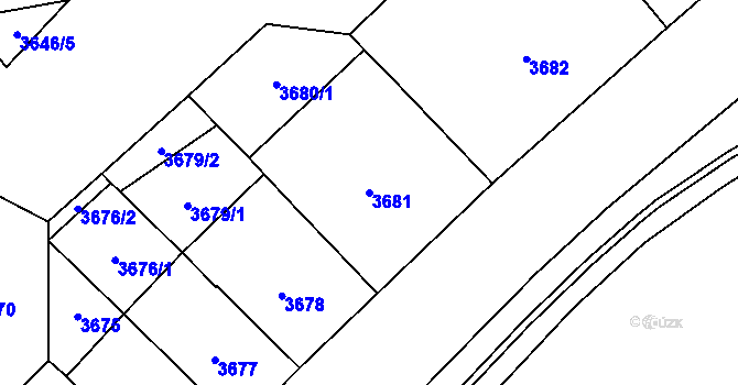 Parcela st. 3681 v KÚ Přerov, Katastrální mapa
