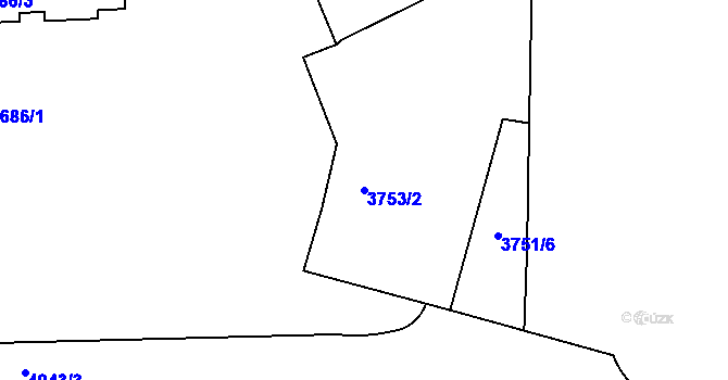 Parcela st. 3753/2 v KÚ Přerov, Katastrální mapa