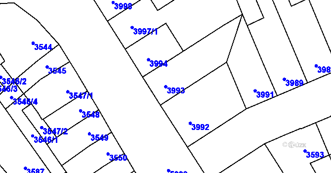 Parcela st. 3993 v KÚ Přerov, Katastrální mapa