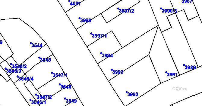 Parcela st. 3994 v KÚ Přerov, Katastrální mapa