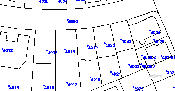 Parcela st. 4019 v KÚ Přerov, Katastrální mapa