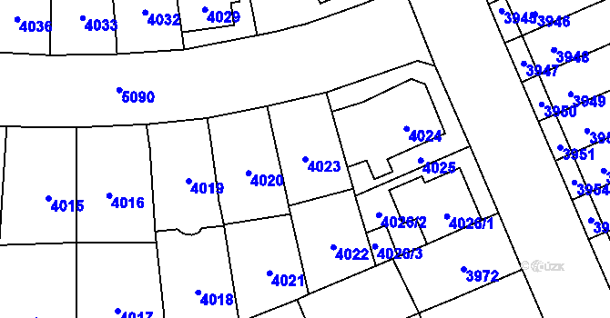 Parcela st. 4023 v KÚ Přerov, Katastrální mapa