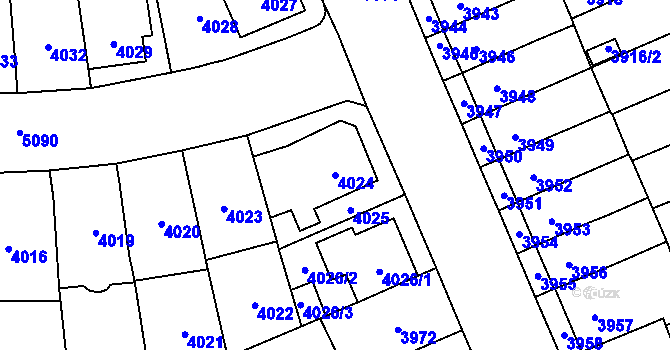 Parcela st. 4024 v KÚ Přerov, Katastrální mapa