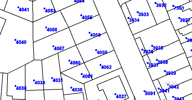 Parcela st. 4059 v KÚ Přerov, Katastrální mapa