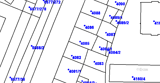 Parcela st. 4085 v KÚ Přerov, Katastrální mapa