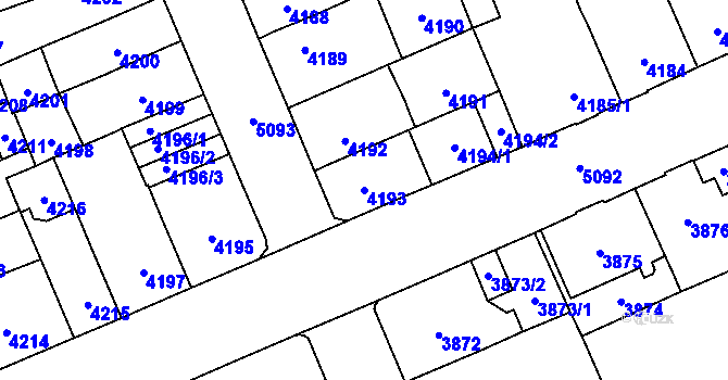 Parcela st. 4193 v KÚ Přerov, Katastrální mapa