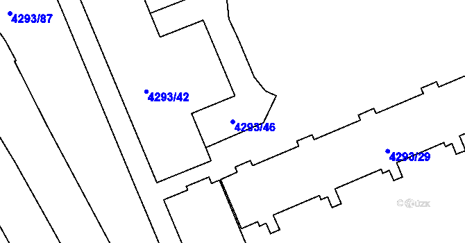 Parcela st. 4293/46 v KÚ Přerov, Katastrální mapa