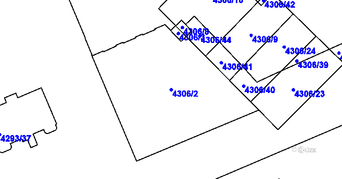 Parcela st. 4306/2 v KÚ Přerov, Katastrální mapa