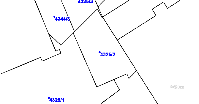 Parcela st. 4325/2 v KÚ Přerov, Katastrální mapa