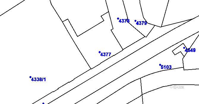 Parcela st. 4377 v KÚ Přerov, Katastrální mapa
