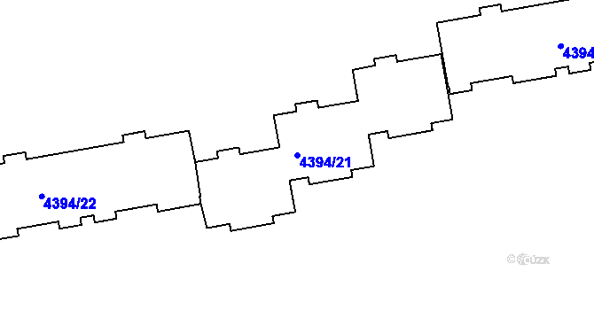Parcela st. 4394/21 v KÚ Přerov, Katastrální mapa