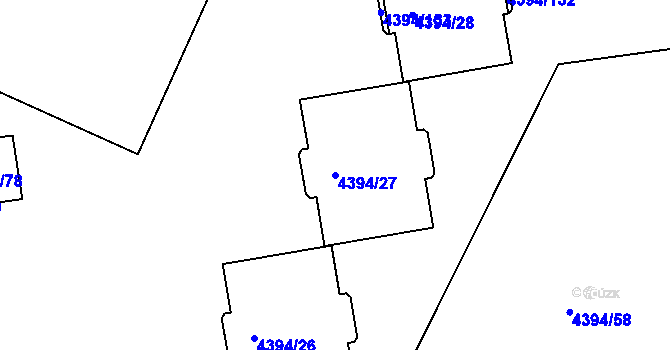 Parcela st. 4394/27 v KÚ Přerov, Katastrální mapa