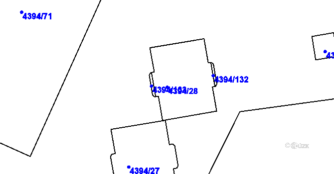 Parcela st. 4394/28 v KÚ Přerov, Katastrální mapa