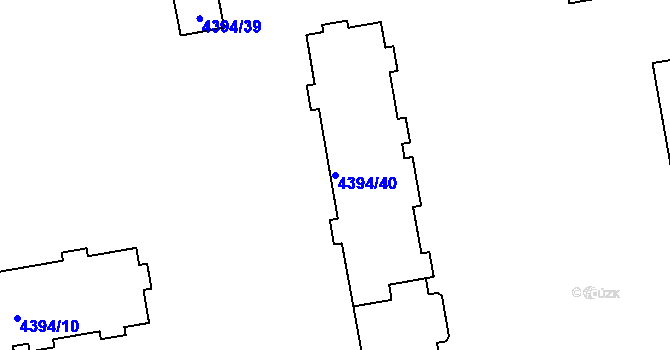 Parcela st. 4394/40 v KÚ Přerov, Katastrální mapa