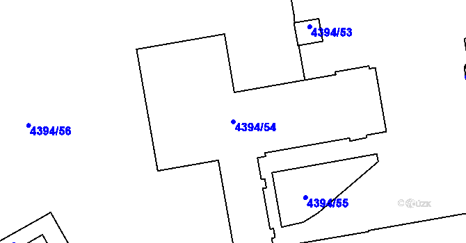 Parcela st. 4394/54 v KÚ Přerov, Katastrální mapa