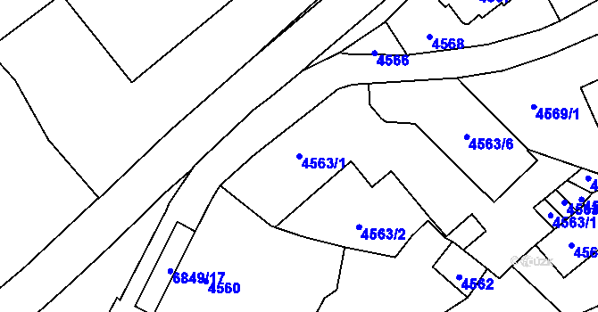 Parcela st. 4563/1 v KÚ Přerov, Katastrální mapa