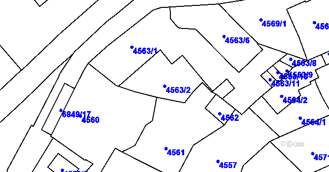 Parcela st. 4563/2 v KÚ Přerov, Katastrální mapa