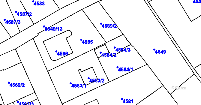 Parcela st. 4584/2 v KÚ Přerov, Katastrální mapa