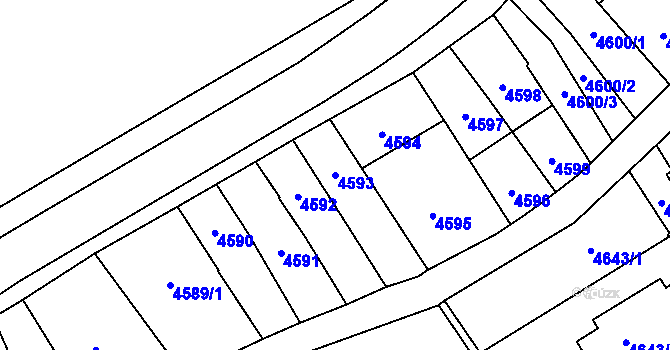 Parcela st. 4593 v KÚ Přerov, Katastrální mapa
