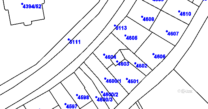 Parcela st. 4604 v KÚ Přerov, Katastrální mapa