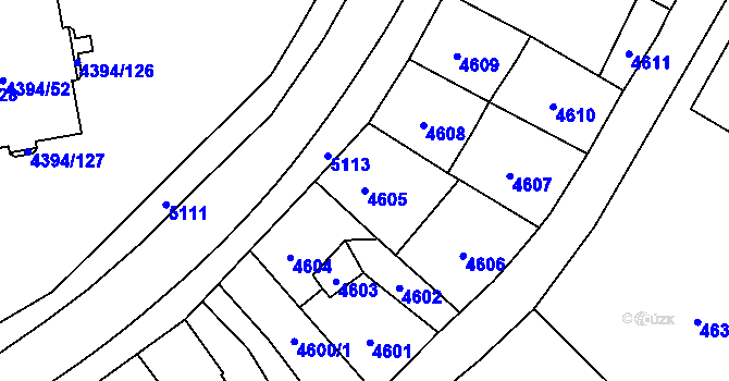 Parcela st. 4605 v KÚ Přerov, Katastrální mapa