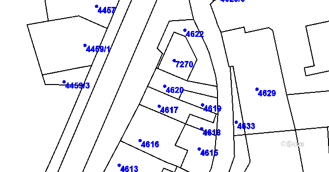 Parcela st. 4620 v KÚ Přerov, Katastrální mapa
