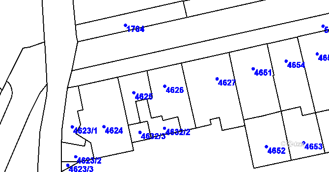 Parcela st. 4626 v KÚ Přerov, Katastrální mapa