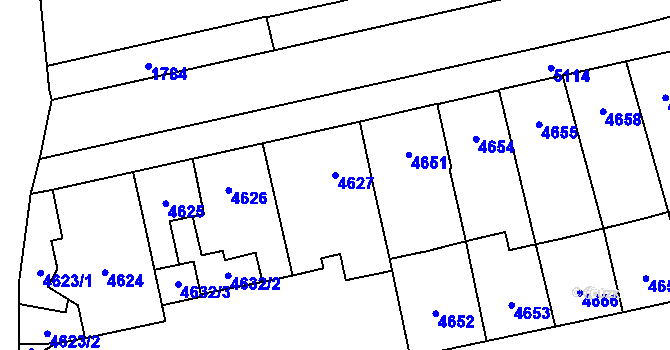 Parcela st. 4627 v KÚ Přerov, Katastrální mapa