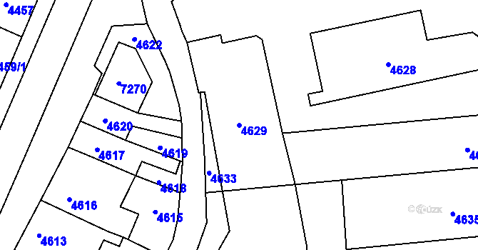 Parcela st. 4629 v KÚ Přerov, Katastrální mapa